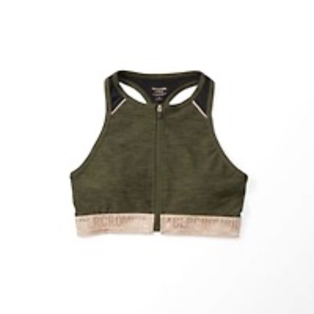 Abercrombie & Fitch Medium High Neck Active zip Sports Bra